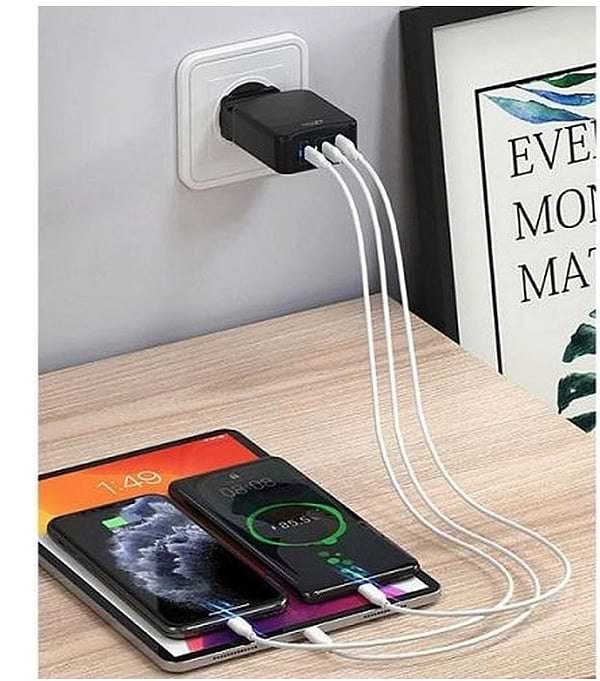 Фото - Сетевое зарядное устройство Media-Tech 2xUSB-C PD 65W, USB QC 3.0 (MT6252)