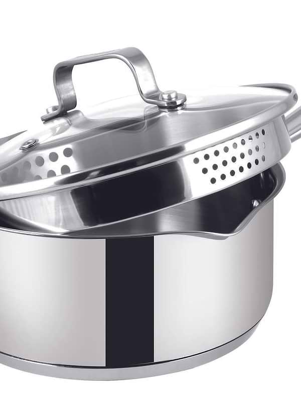 Фото - Набір посуду Tefal G718SA74 Duetto + 10 пр. Зі сковородою (кастр. 6,1/5,0/2,9/1,5 л., Ківш 1,5 л б/кр, сковорода 26 см)