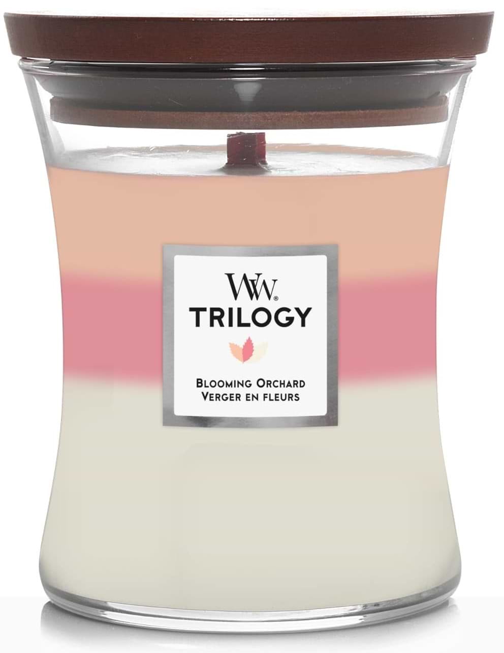 Свічка скло Woodwick Medium Trilogy Blooming Orchard (Квітучий фруктовий сад) 275г (1728626E) - Фото 1