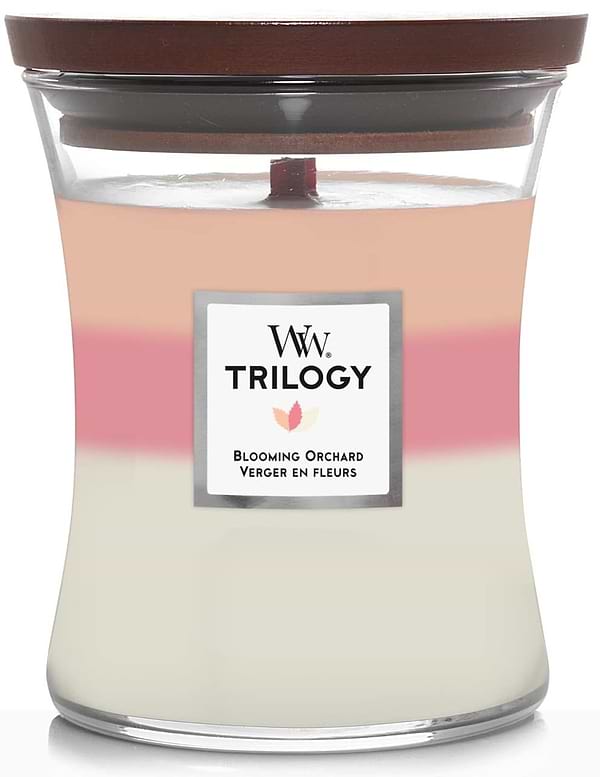 Фото - Свічка скло Woodwick Medium Trilogy Blooming Orchard (Квітучий фруктовий сад) 275г (1728626E)