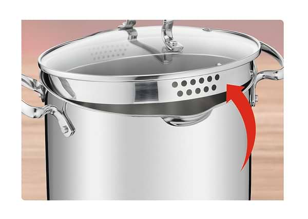 Фото - Набір посуду Tefal G718SA74 Duetto + 10 пр. Зі сковородою (кастр. 6,1/5,0/2,9/1,5 л., Ківш 1,5 л б/кр, сковорода 26 см)