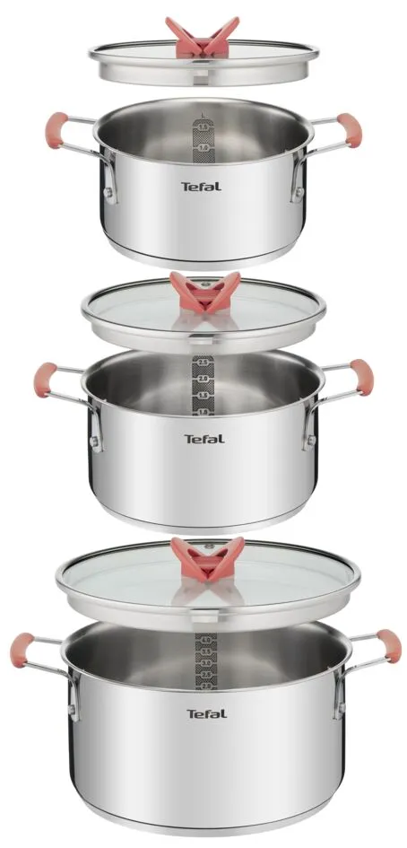 Фото - Набір посуду Tefal G720S674 OPTI'SPACE 6 пр (кастр. 18/20/24 см)