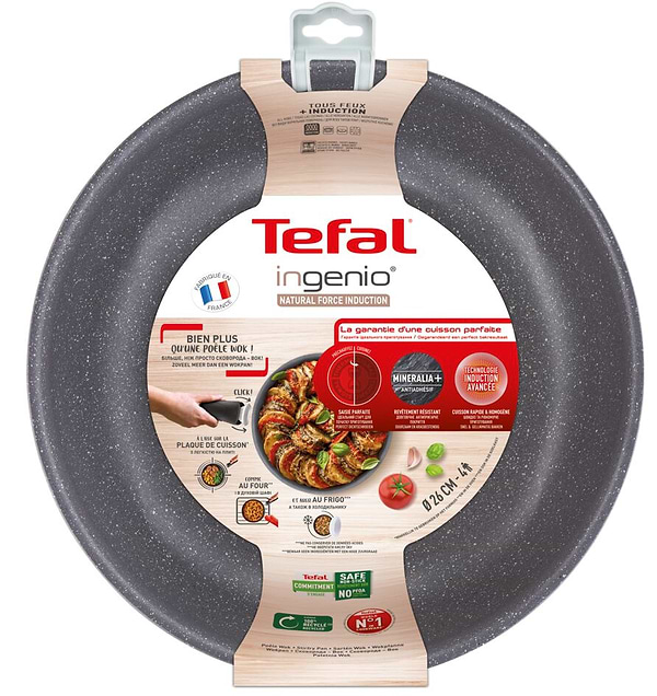 Фото - Сковорода ВОК Tefal L3967702 Ingenio Natural Force 26 см