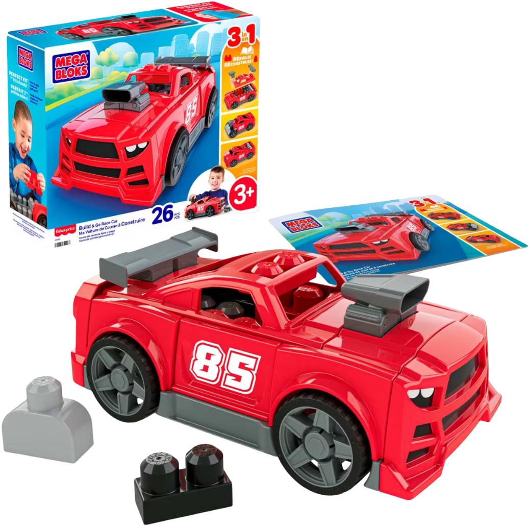 Пластиковий конструктор Mega Bloks 3-в-1 Гоночний автомобіль (JKG35)