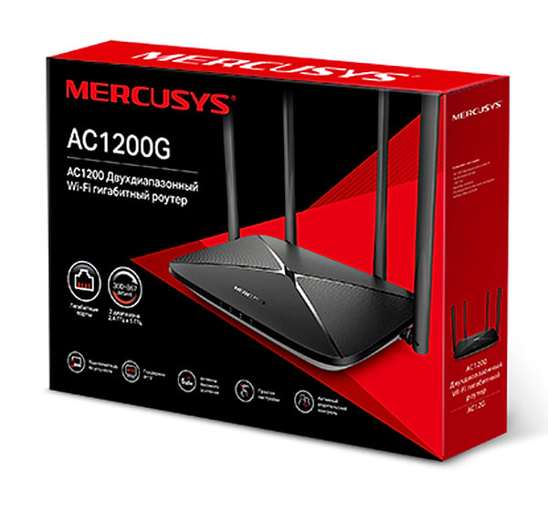 Фото - Маршрутизатор интернет WiFi5 Mercusys AC1200G
