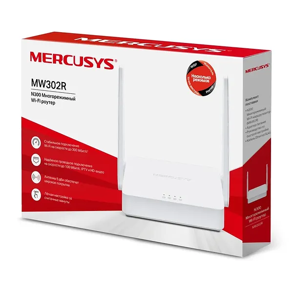 Фото - Маршрутизатор інтернет WiFi4 Mercusys MW302R