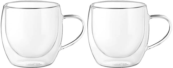 Фото - Набір чашок з подвійними стінками Ardesto 300 мл 2 шт. (AR2630GHN)