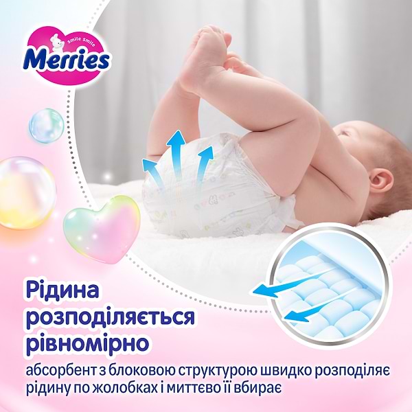 Фото - Одноразовые подгузники MERRIES Размер L (9-14 кг.), 48 шт. (439705)