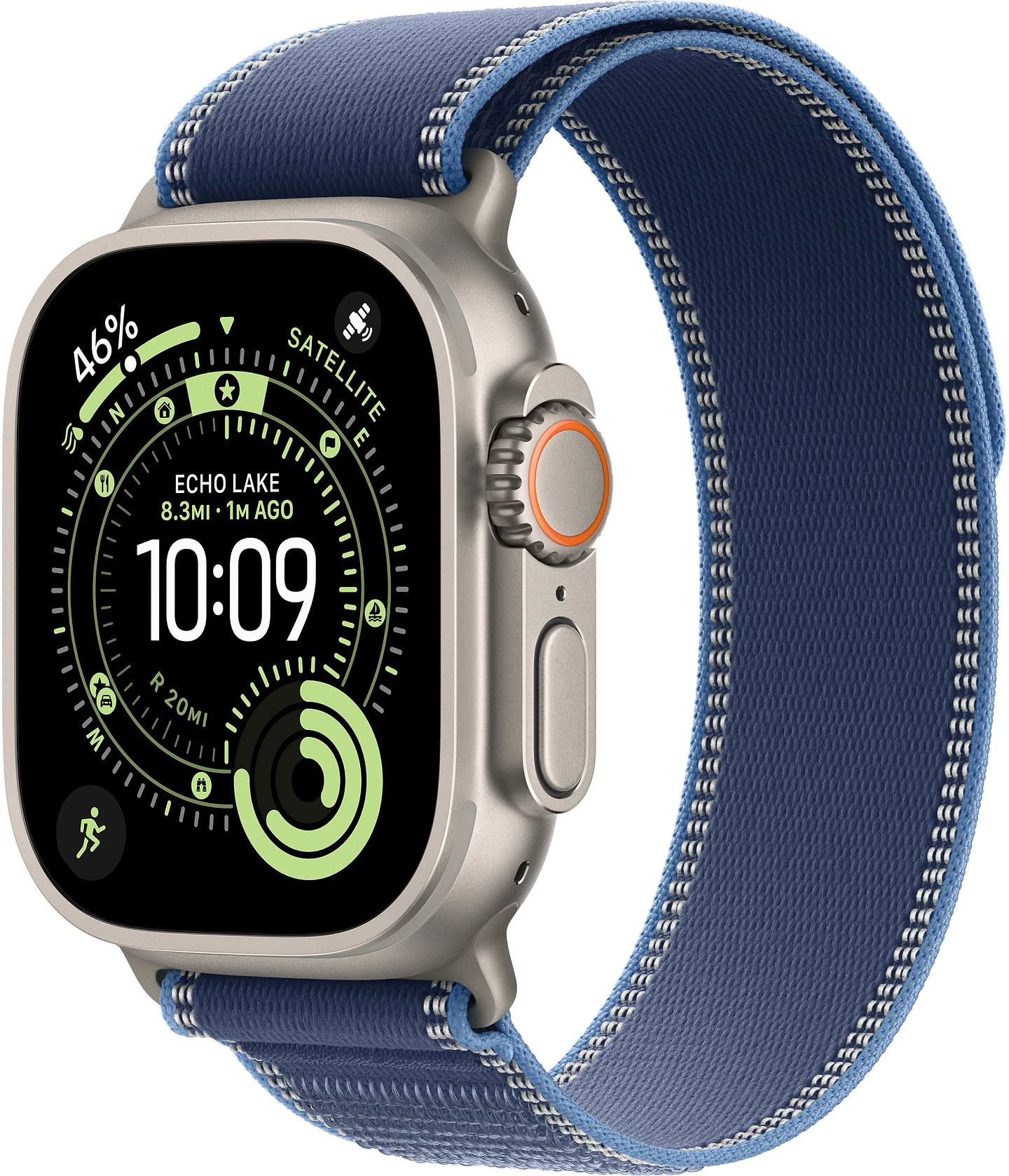 Смарт-годинник Apple Watch Ultra 3 GPS + eSIM 49mm Natural Titanium Case with Blue/Bright Blue Trail Loop - M/L - Фото 1
