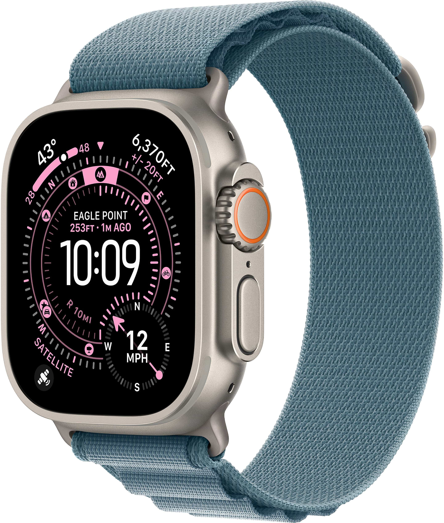 Смарт-годинник Apple Watch Ultra 3 GPS + eSIM 49mm Natural Titanium Case with Light Blue Alpine Loop - Medium - Фото 1