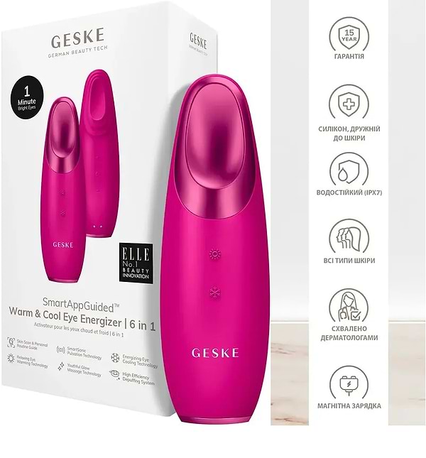 Фото - Апарат для шкіри навколо очей GESKE Warm & Cool Eye Energizer 6 в 1 (GK000003MG01)