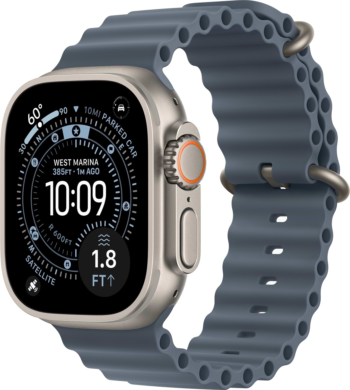 Смарт-годинник Apple Watch Ultra 3 GPS + eSIM 49mm Natural Titanium Case with Anchor Blue Ocean Band - Фото 1