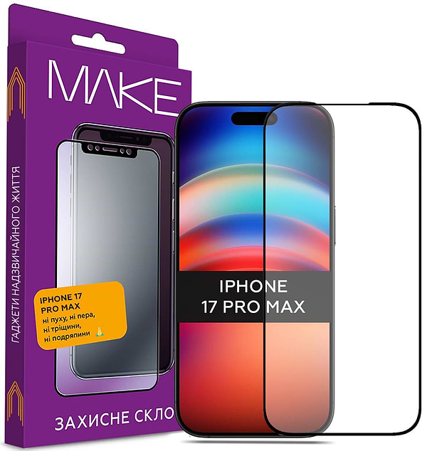 Фото - Захисне скло для смартфону MAKE For Apple iPhone 17 Pro Max (MGF-AI17PM)