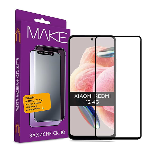 Фото - Защитное стекло для смартфона MAKE Full Cover Full Glue Xiaomi Redmi Note 12 (MGF-XRN12)