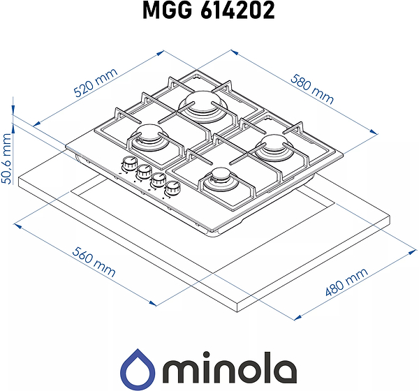 Фото - Варочная панель газовая Minola MGG 614202 WH