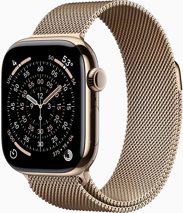 Фото - Смарт-годинник Apple Watch Series 11 GPS + eSIM 42mm Gold Titanium Case with Gold Milanese Loop