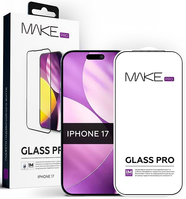 Фото - Защитное стекло для смартфона MAKE Pro for Apple iPhone 17 (MGP-AI17) Фото - Защитное стекло для смартфона MAKE Pro for Apple iPhone 17 (MGP-AI17)