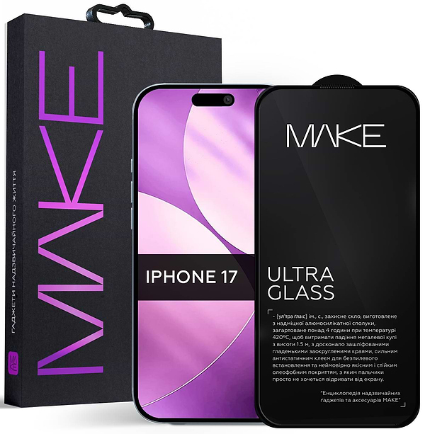 Фото - Захисне скло для смартфону MAKE Ultra Glass for Apple iPhone 17 (MGU-AI17)