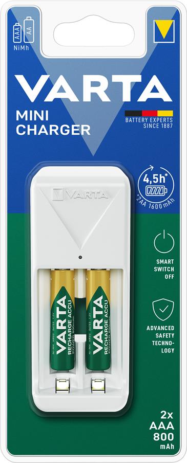 З/пристрій для акумуляторів AA/AAA Varta Mini Charger 2хNI MH (57656201421) - Фото 1