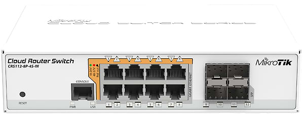 Фото - Коммутатор локальной сети (Switch) MikroTik CRS112-8P-4S-IN