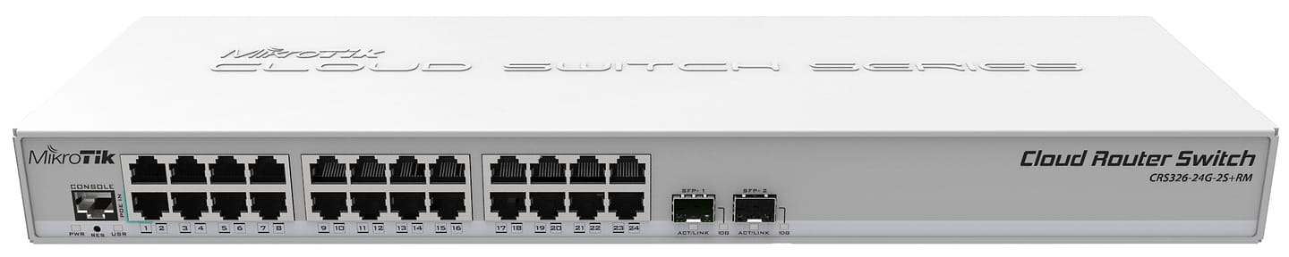 Коммутатор локальної мережі (Switch) MikroTik CRS326-24G-2S+RM - Фото 1