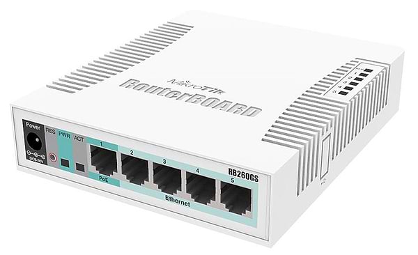 Фото - Коммутатор локальної мережі (Switch) MikroTik CSS106-5G-1S