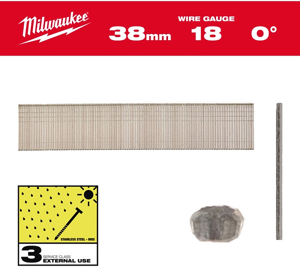 Фото - Цвяхи Milwaukee 18GA 38мм SC3 5000 шт. (4932498746)