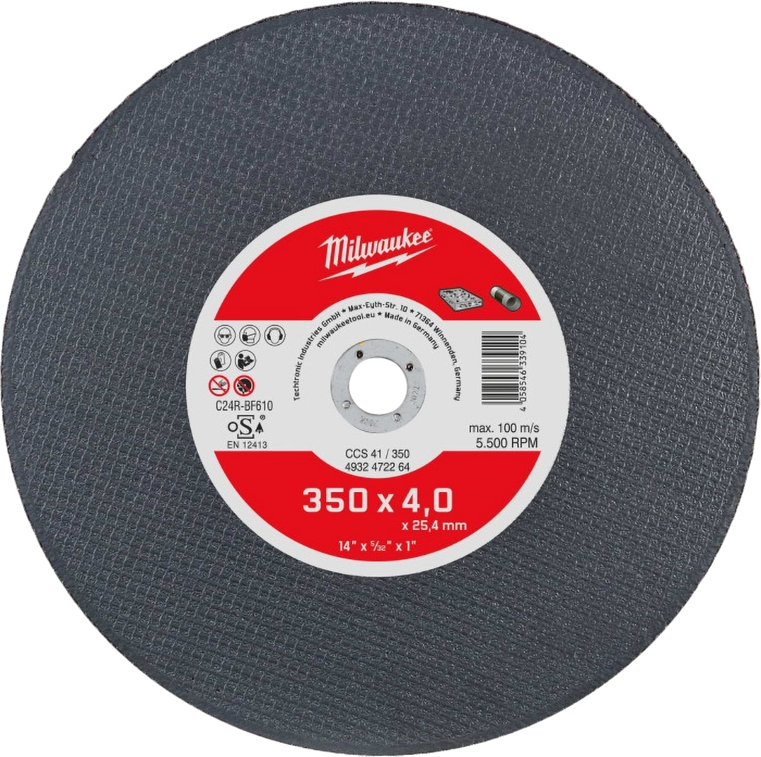 Круг відрізний по каменю Milwaukee CCS 41/350х4 350 мм (4932472264)