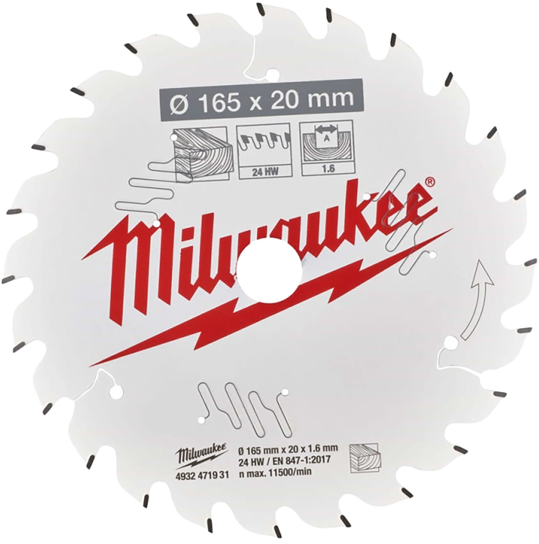 Диск пильний Milwaukee PFTE THIN KERF 165х20х1.6 мм (4932471931)