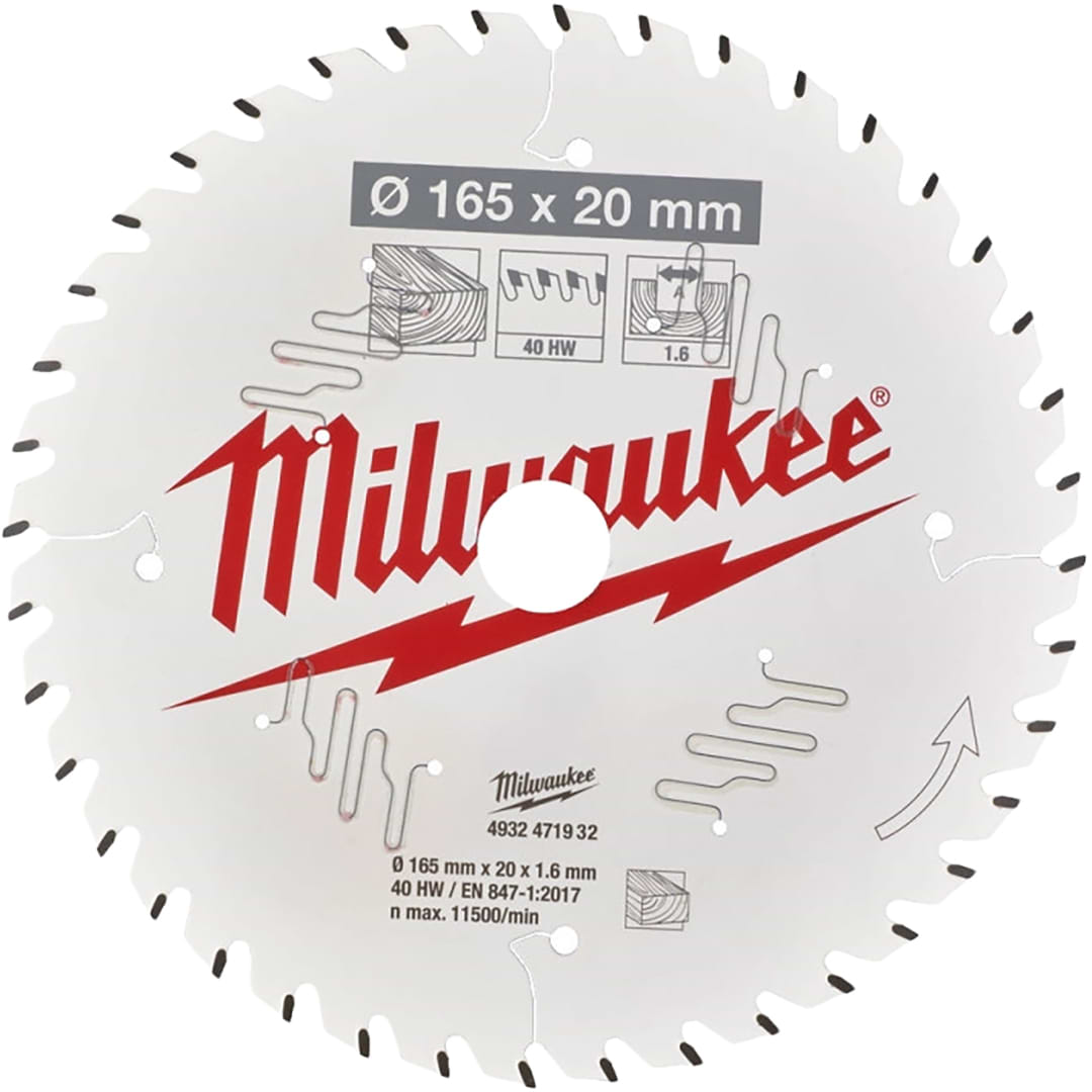 Диск пильний Milwaukee PFTE THIN KERF 165х20х1.6 мм (4932471932)