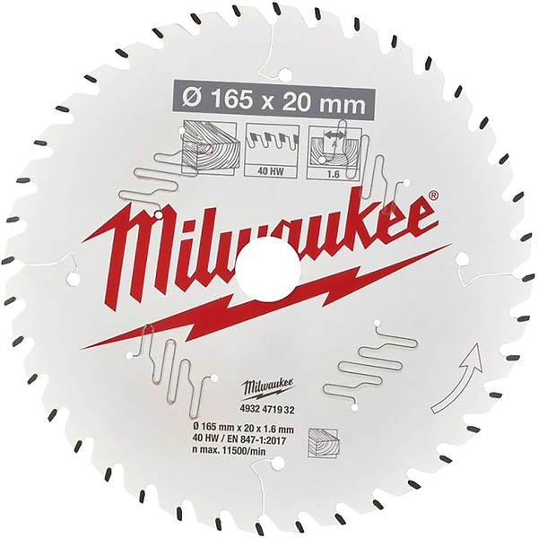 Фото - Диск пильний Milwaukee PFTE THIN KERF 165х20х1.6 мм (4932471932)