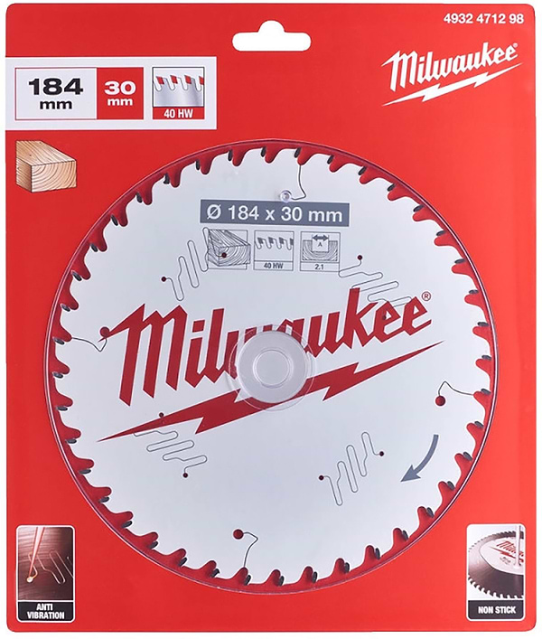 Фото - Диск пильний Milwaukee PFTE THIN KERF 184х30х2.1 мм (4932471298)