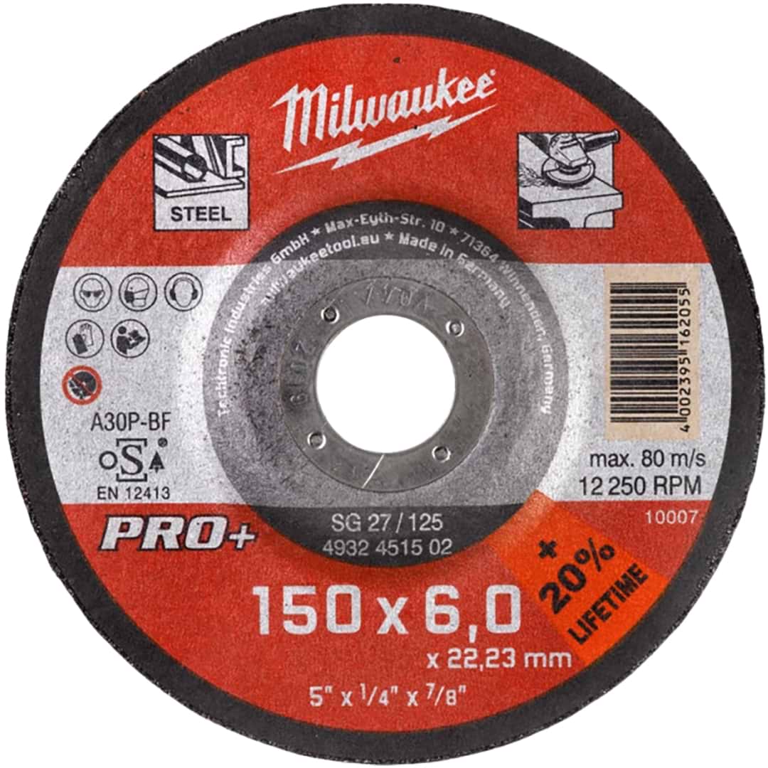 Диск шліфувальний по металу Milwaukee SG 27/150х6 PRO+ 150 мм (4932471387)