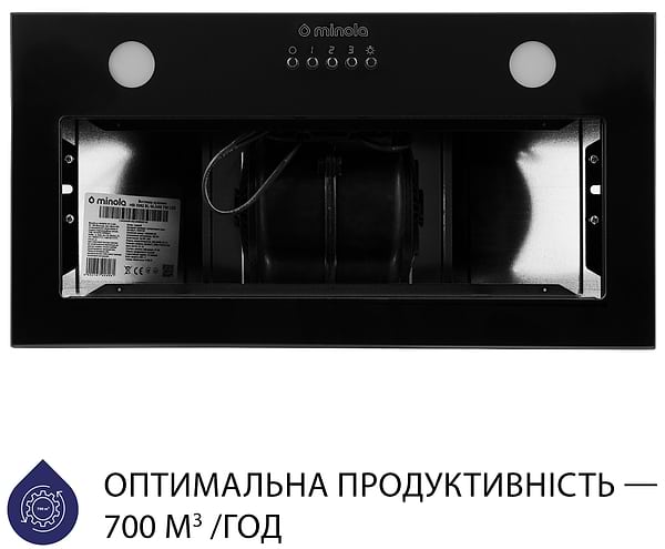 Фото - Витяжка вбудована Minola HBI 5262 BL GLASS 700 LED