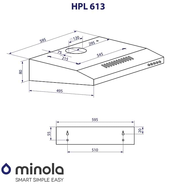 Фото - Вытяжка традиционная Minola HPL 613 I