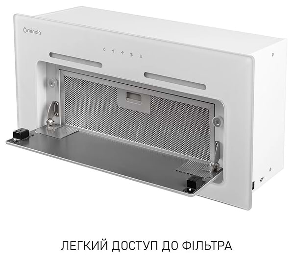 Фото - Витяжка вбудована Minola HBI 6473 WH GLASS 800 LED Line