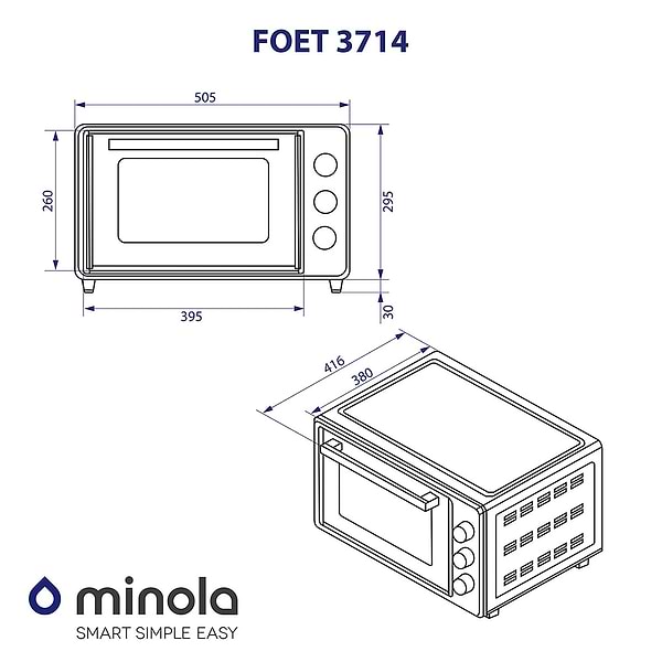 Фото - Уцінка - Піч електрична Minola FOET 3714 GR
