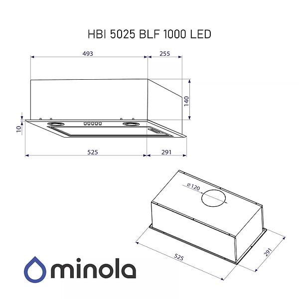 Фото - Витяжка вбудована Minola HBI 5025 BLF LED