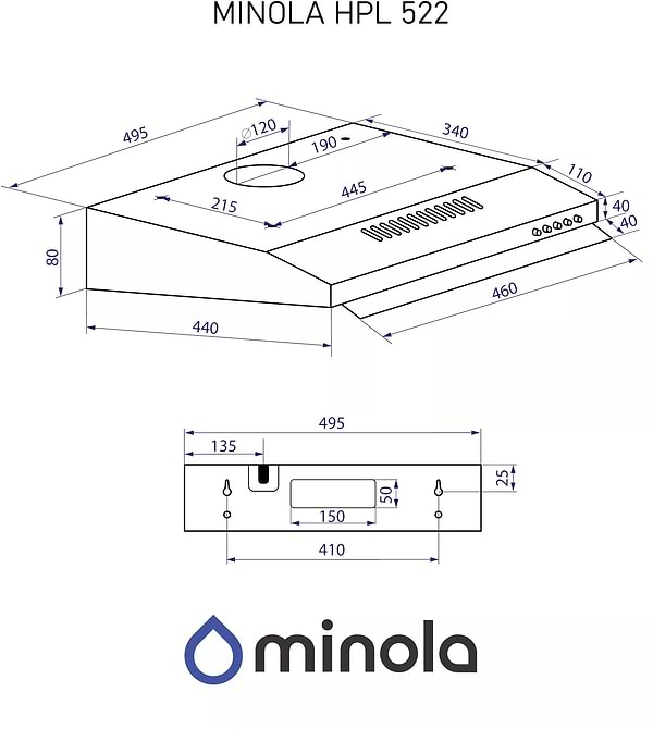 Фото - Вытяжка традиционная Minola HPL 522 I