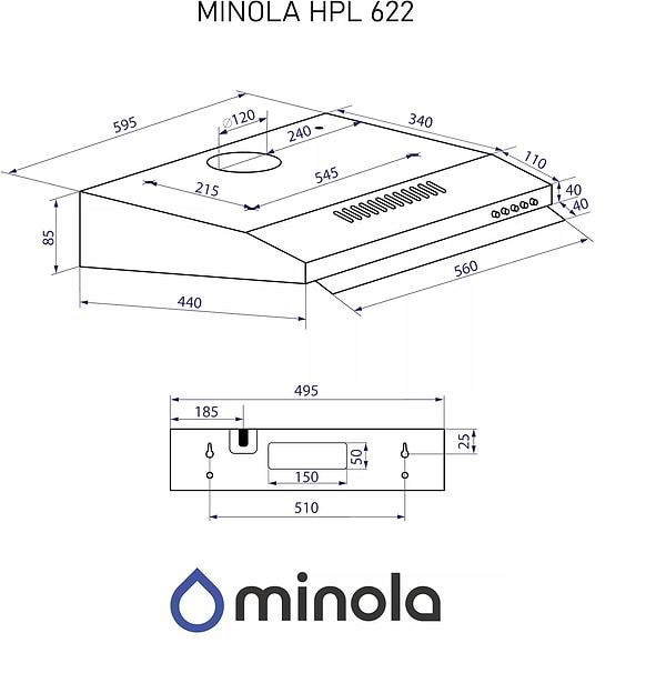 Фото - Вытяжка традиционная Minola HPL 622 BL