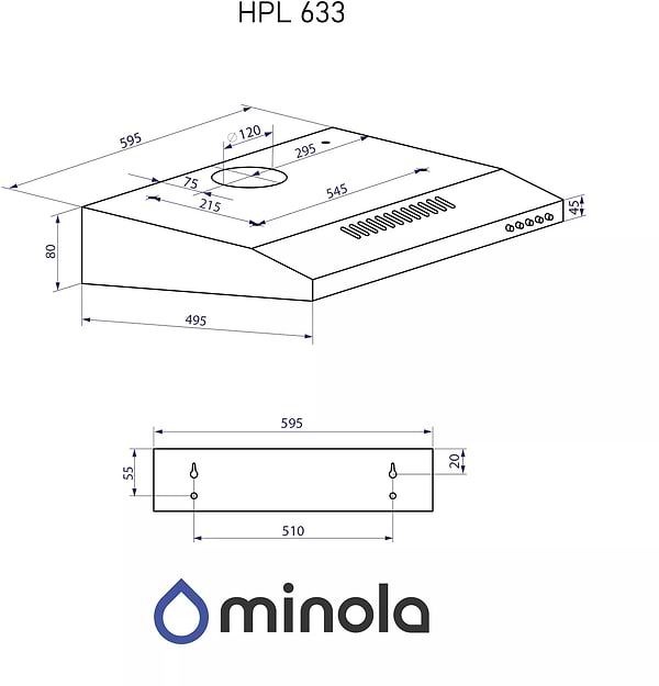 Фото - Витяжка традиційна Minola HPL 633 I