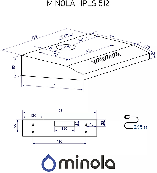 Фото - Витяжка традиційна Minola HPLS 512 I