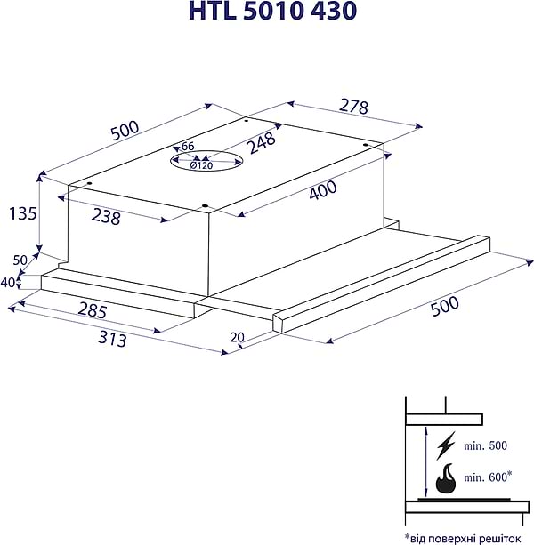 Фото - Вытяжка встраиваемая Minola HTL 5010 WH 430