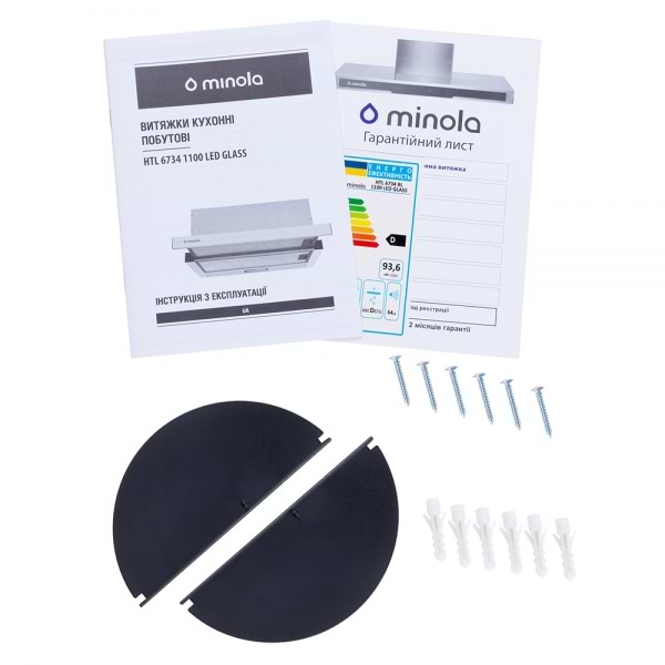 Фото - Вытяжка встраиваемая Minola HTL 6734 BL 1100 LED GLASS