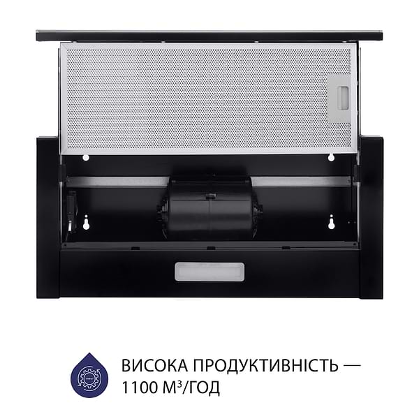 Фото - Витяжка вбудована Minola HTLS 6734 BL 1100 LED GLASS