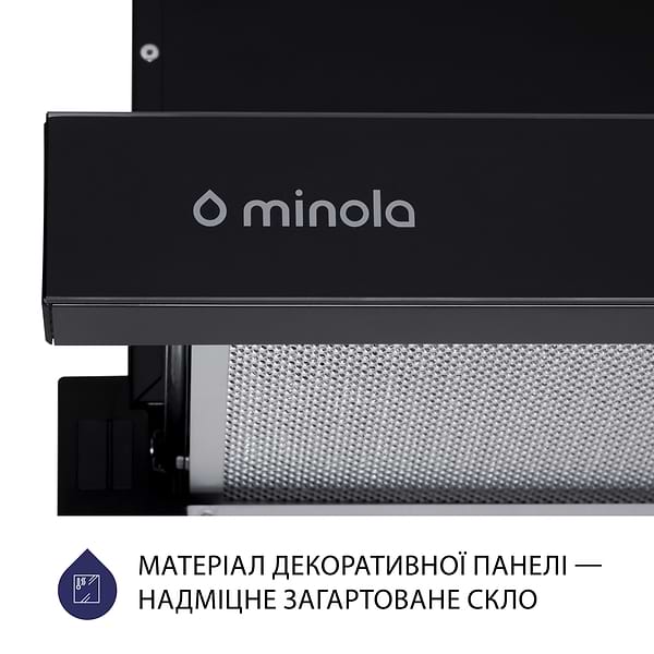 Фото - Витяжка вбудована Minola HTLS 6734 BL 1100 LED GLASS