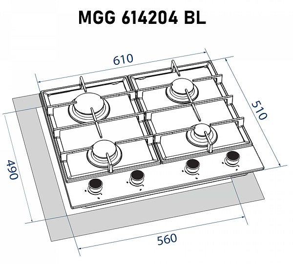 Фото - Варочная панель газовая Minola MGG 614204 BL