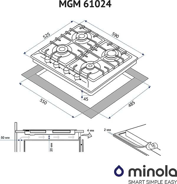 Фото - Варочная панель газовая Minola MGM 61024 BL