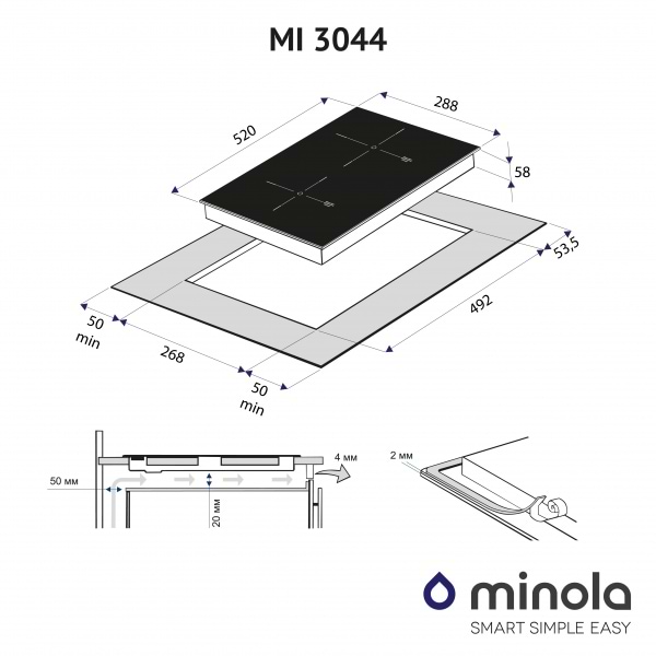 Фото - Варочная панель электрическая Minola MI 3044 GSW