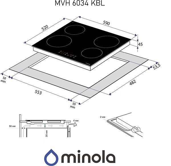 Фото - Варильна поверхня електрична Minola MVH 6034 KBL
